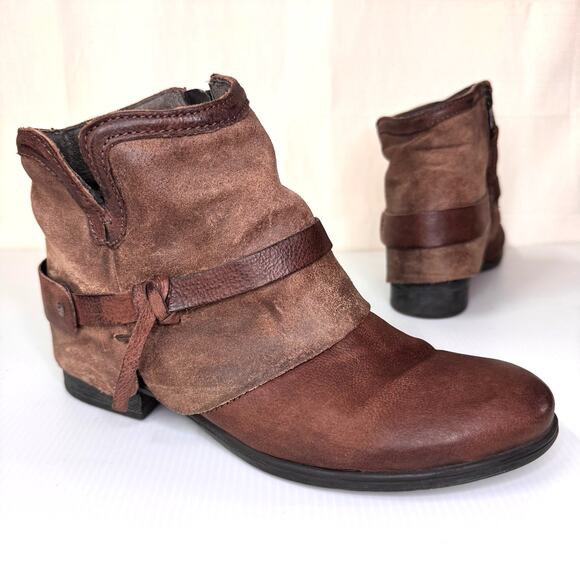 Miz Mooz Shoes - MIZ MOOZ Seymour Bootie EU Size 40 Leather Cowgirl Slouchy Boho Western Slouchy